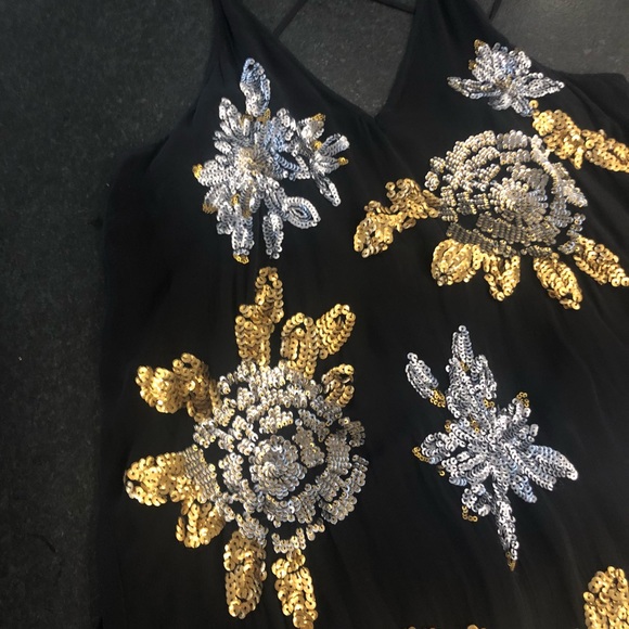 Black Free People Sequined Slip Dress - Picture 2 of 4